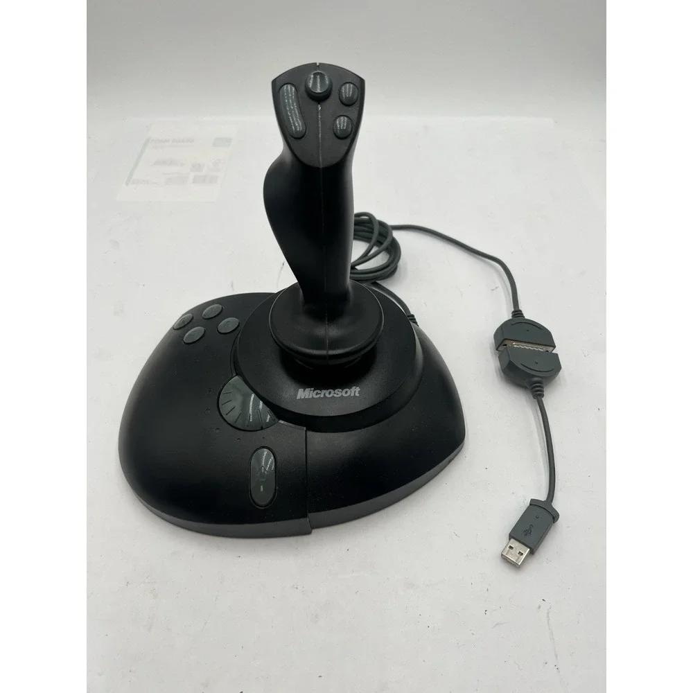 Microsoft SideWinder Precision Pro Joystick X03-57540 w/ USB Adapter Untested